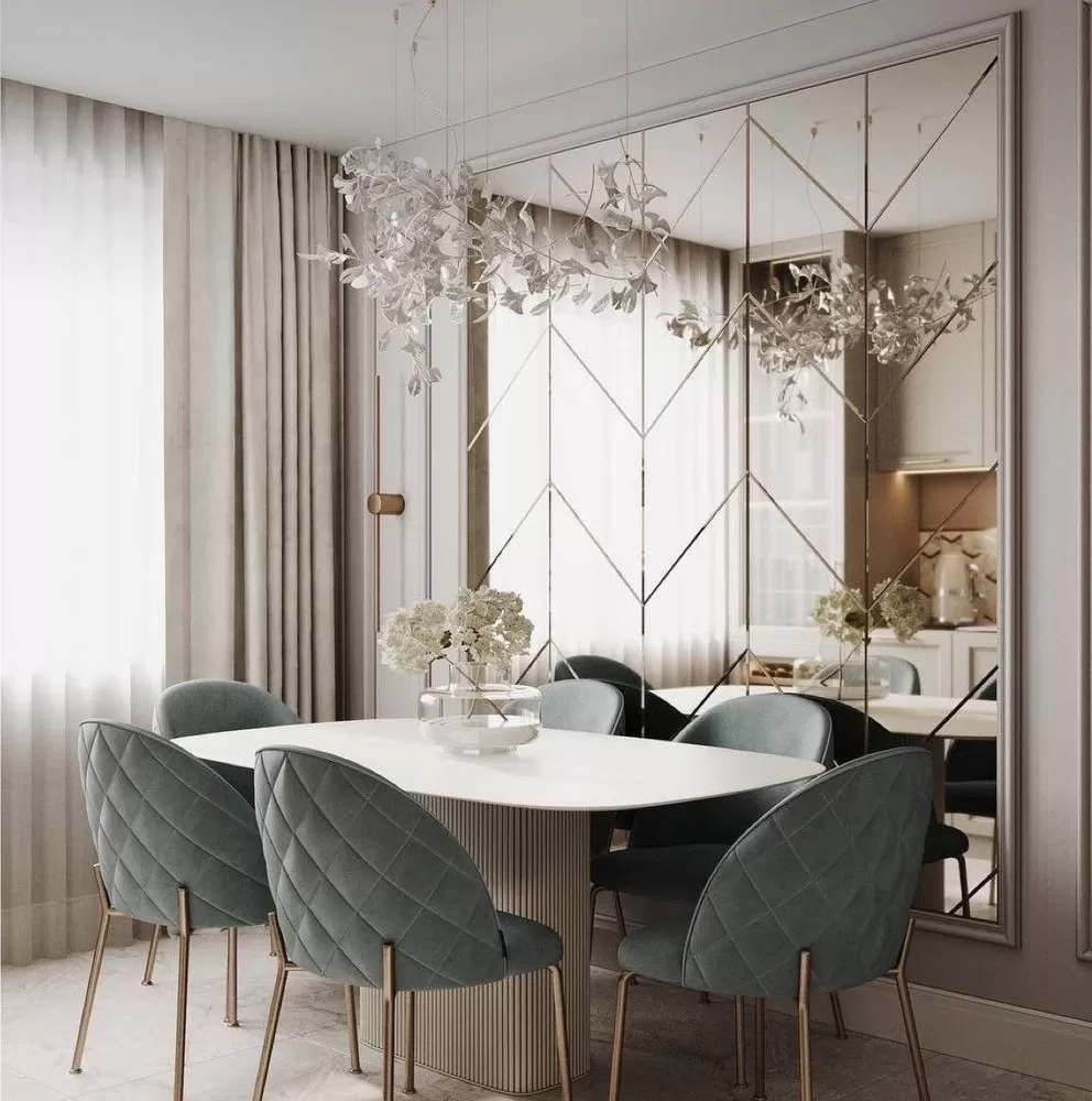 Gương trang trí phòng ăn hình xương cá